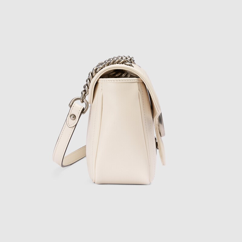 Marmont Small Matelasse Shoulder Bag 443497 White